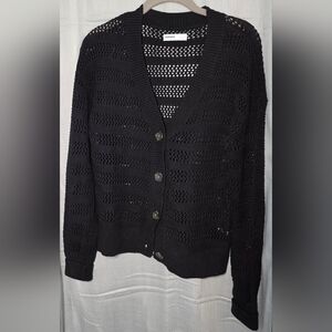 Sonoma Black Open-Knit Women's Cardigan
